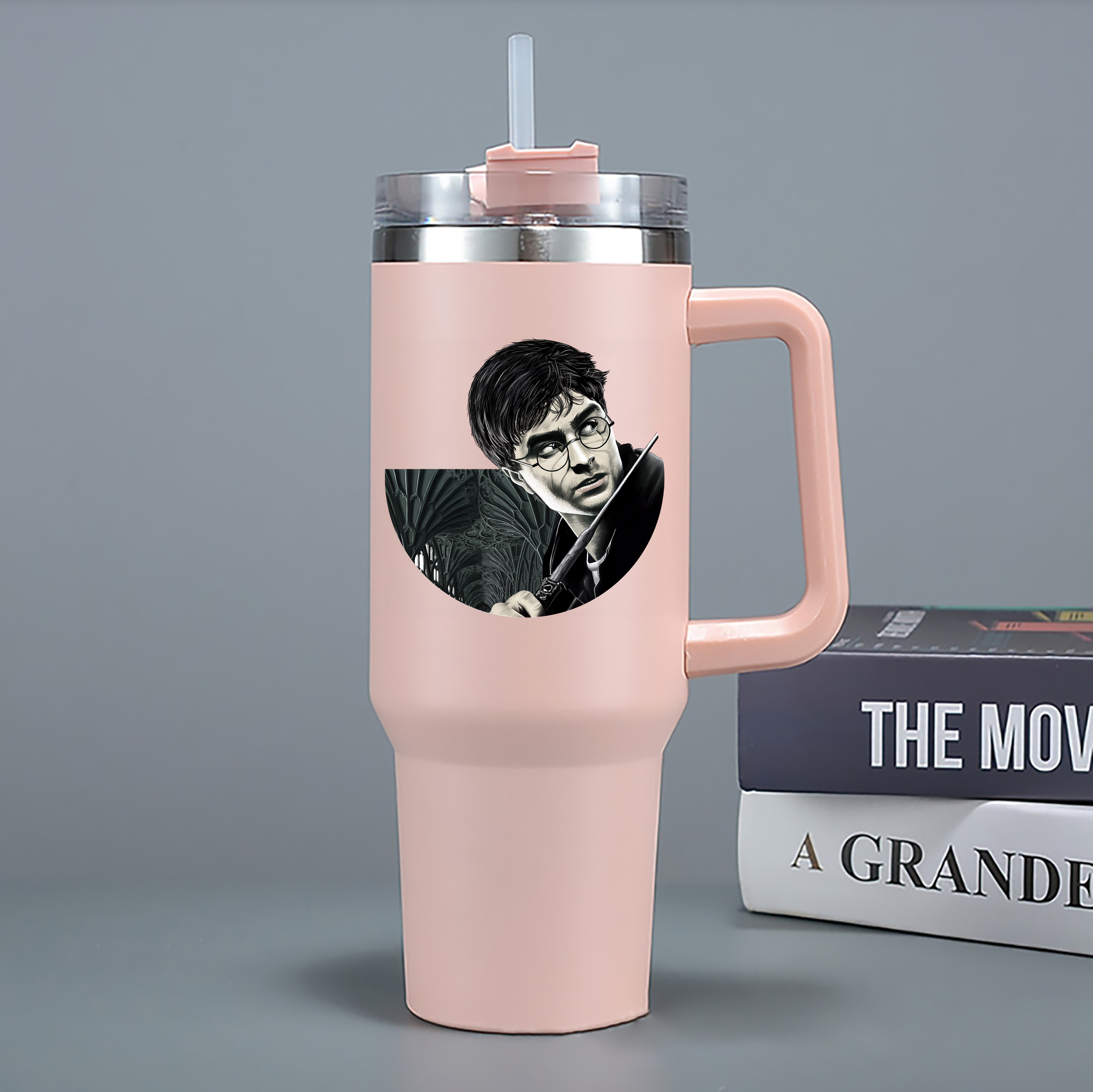 （画像用） Harry Potter ハリー・ポッターシリーズ 1200mL車用タンブラー - クリスタルステッカー（プラスチックストロー付き）